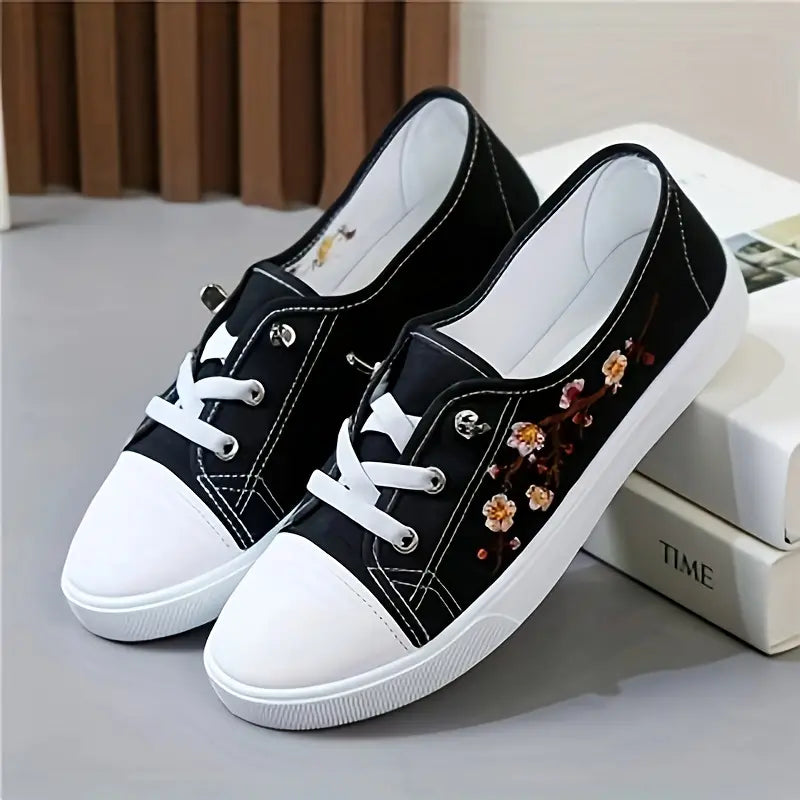 Women's Floral Lace-Up Lightweight Autumn Sneakers