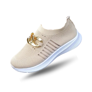 Women's Breathable Thick-Sole Buckle Sneakers